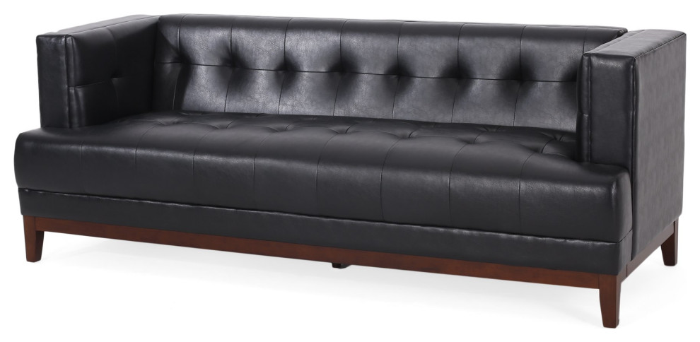 Mid Century Sofa  Low Profile Design With Tufted Waffle Stitching   Contemporary   Sofas   by Decorn  Houzz