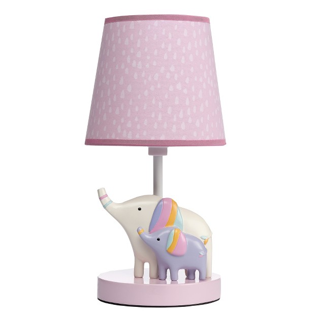 Bedtime Originals Elephant Dreams Pink lavender Nursery Lamp With Shade amp Bulb