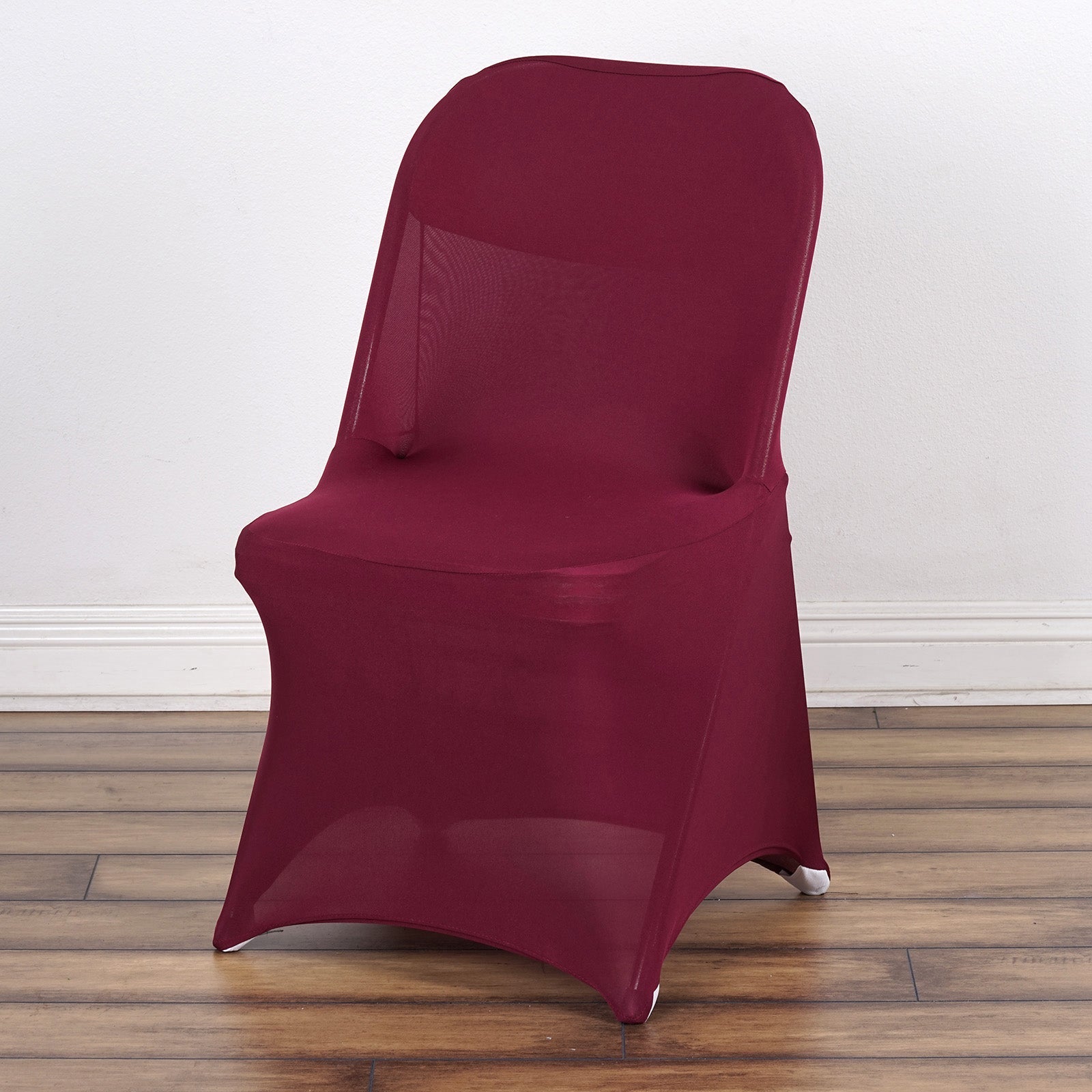 Efavormart 10PCS Stretchy Spandex Fitted Folding Chair Cover Dinning Event Slipcover For Wedding Party Banquet Catering- Burgundy