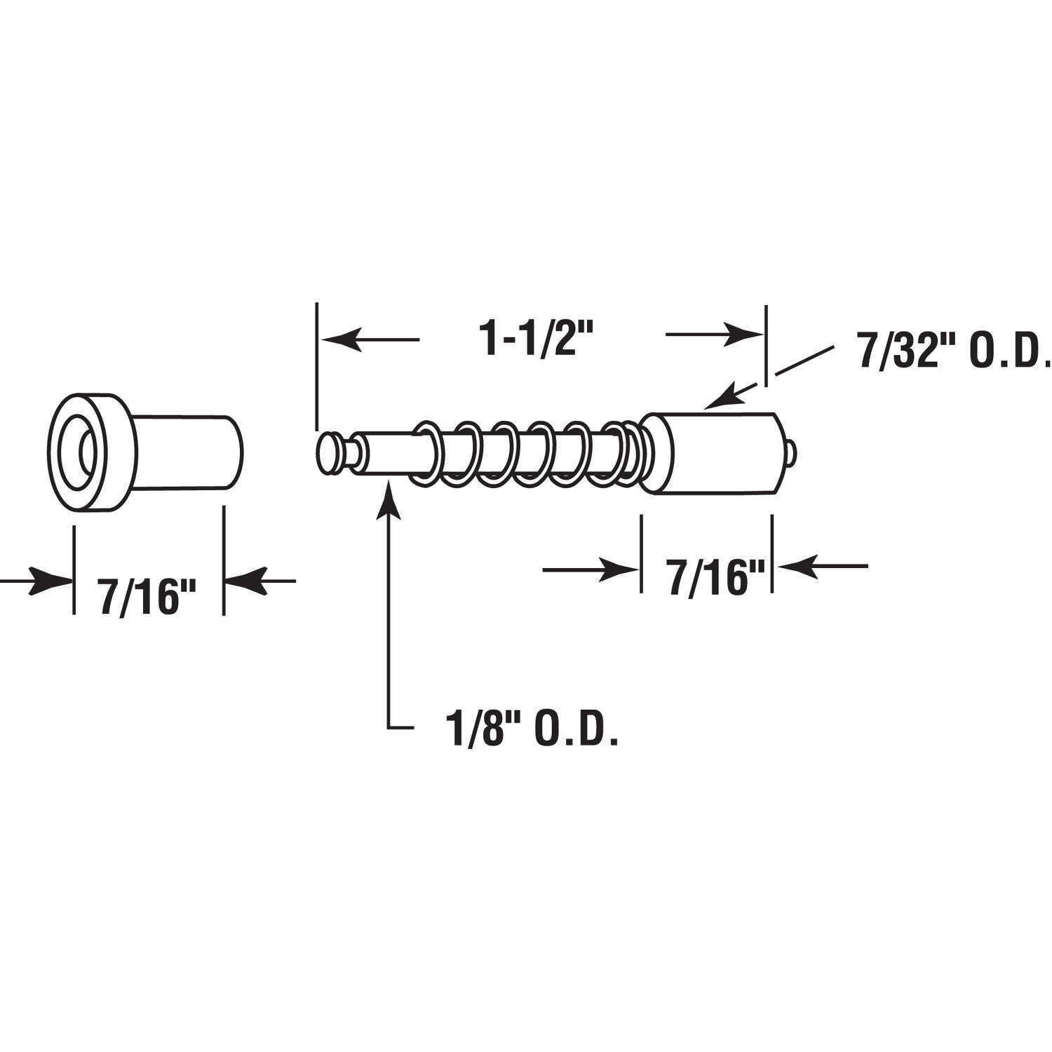 Prime-Line Black Window Screen Plunger Latch 0.22 in. W X 1.5 in. L For Wood Window 6 pk