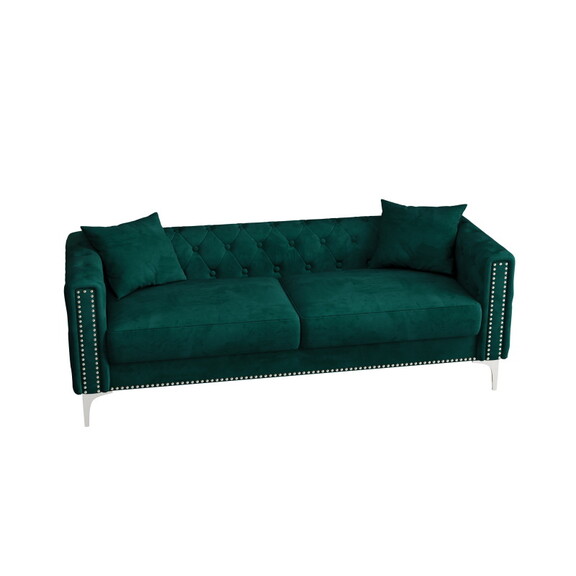 2155 sofa includes 2 pillows 78 green velvet sofa...