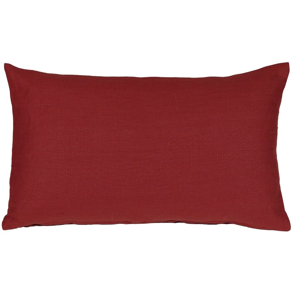 Pillow Decor   Tuscany Linen Red 12x20 Throw Pillow