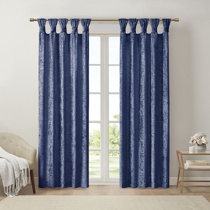 Intelligent Design 1-panel Isabel Light Filtering Velvet Cuff Tab Top Window Curtain