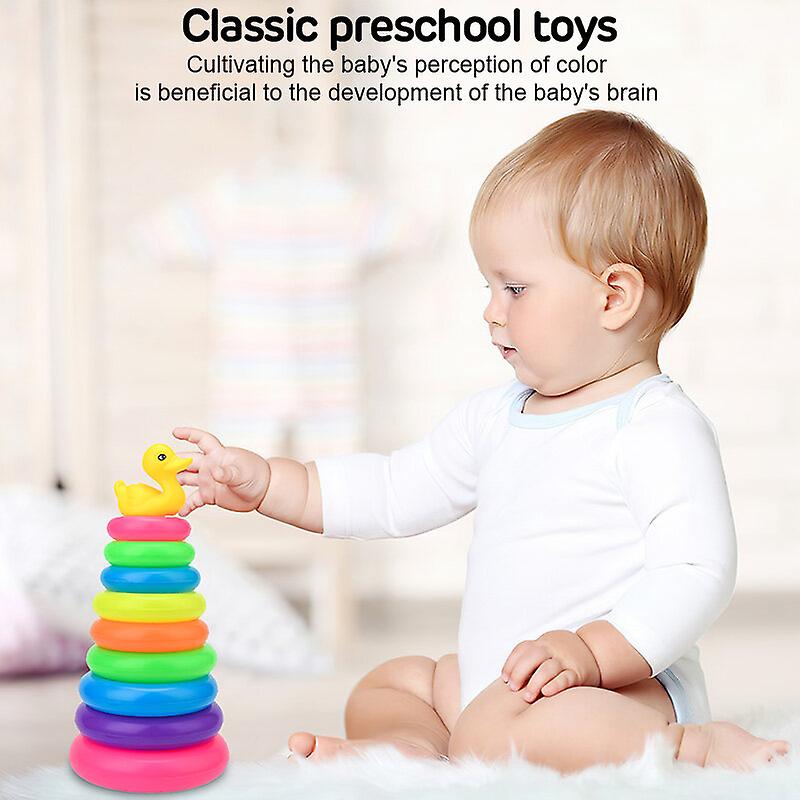 Rainbow Ring Tower Toys For Children Puzzle Stacking  Toys