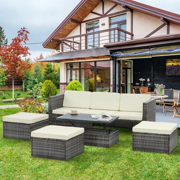 Outdoor Furniture With Plywood Coffee Table，with lift TOP Coffee Table