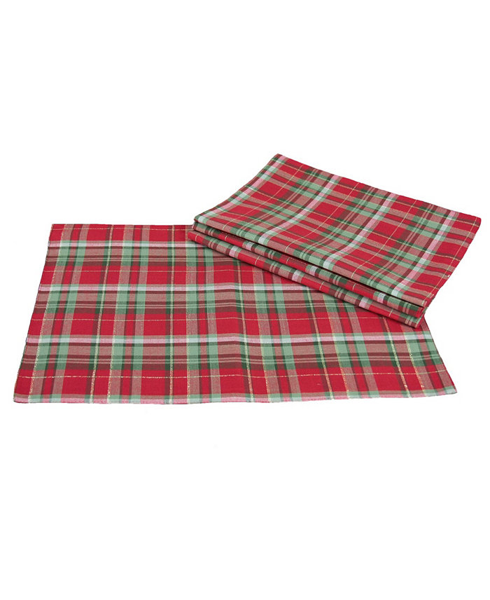 Xia Home Fashions Holiday Tartan Placemats - Set of 4 13 x 19