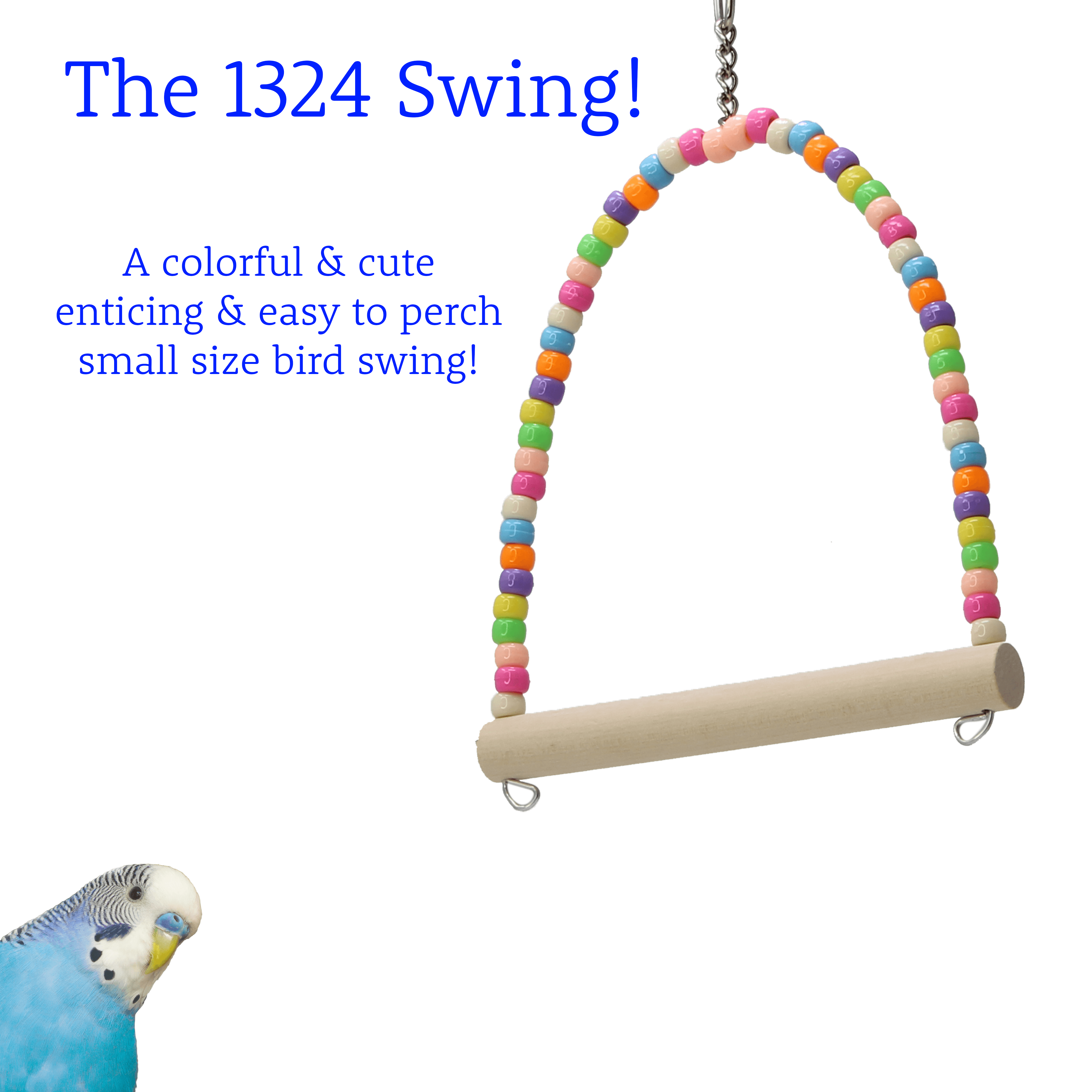 Bonka Bird Toys 1324  Plastic and Wood Swing Bird Toy.