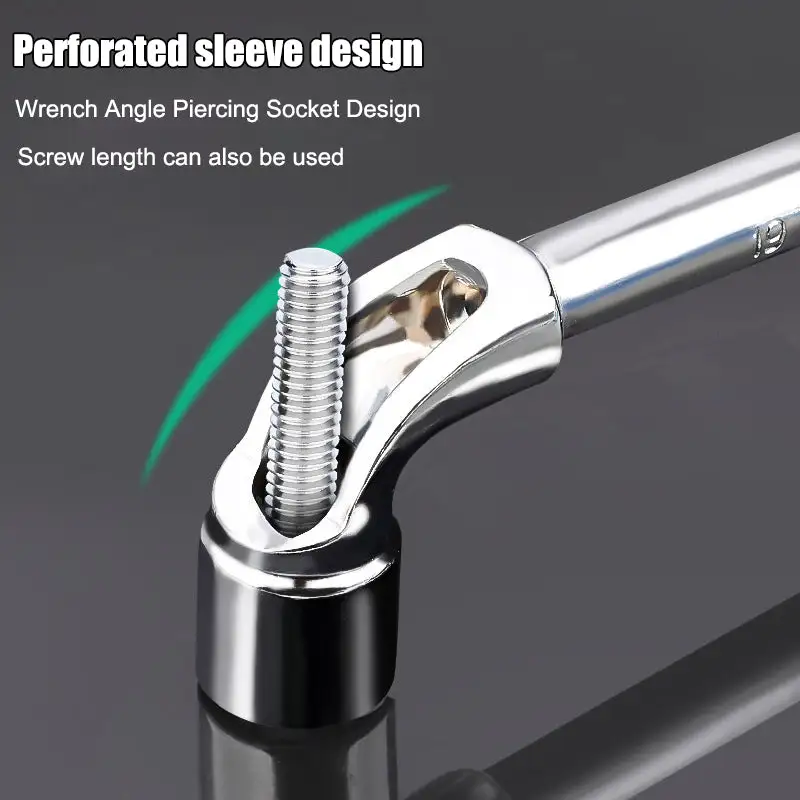 Hardware Tool Perforation Wrench L-Shaped Elbow Socket Wrench 7-Shaped Milling Mouth Wrench