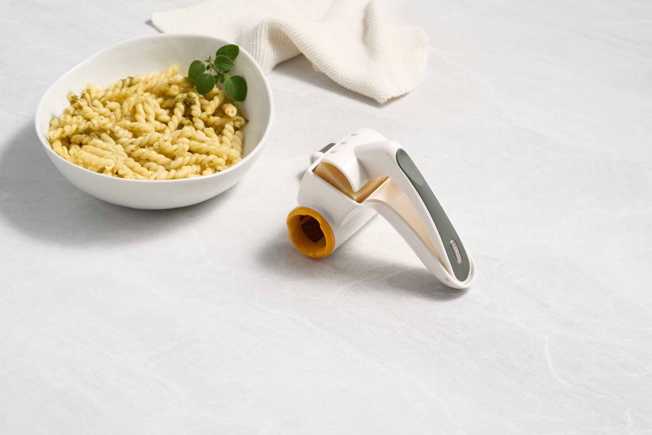 Classic Rotary Handheld Cheese Grater, White