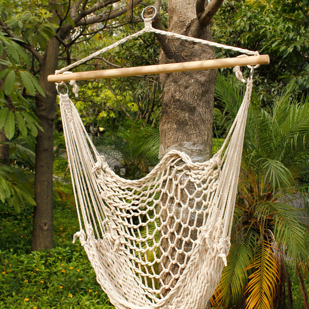 Zimtown Hanging Swing Cotton Hammock Chair Rope Patio Porch Garden