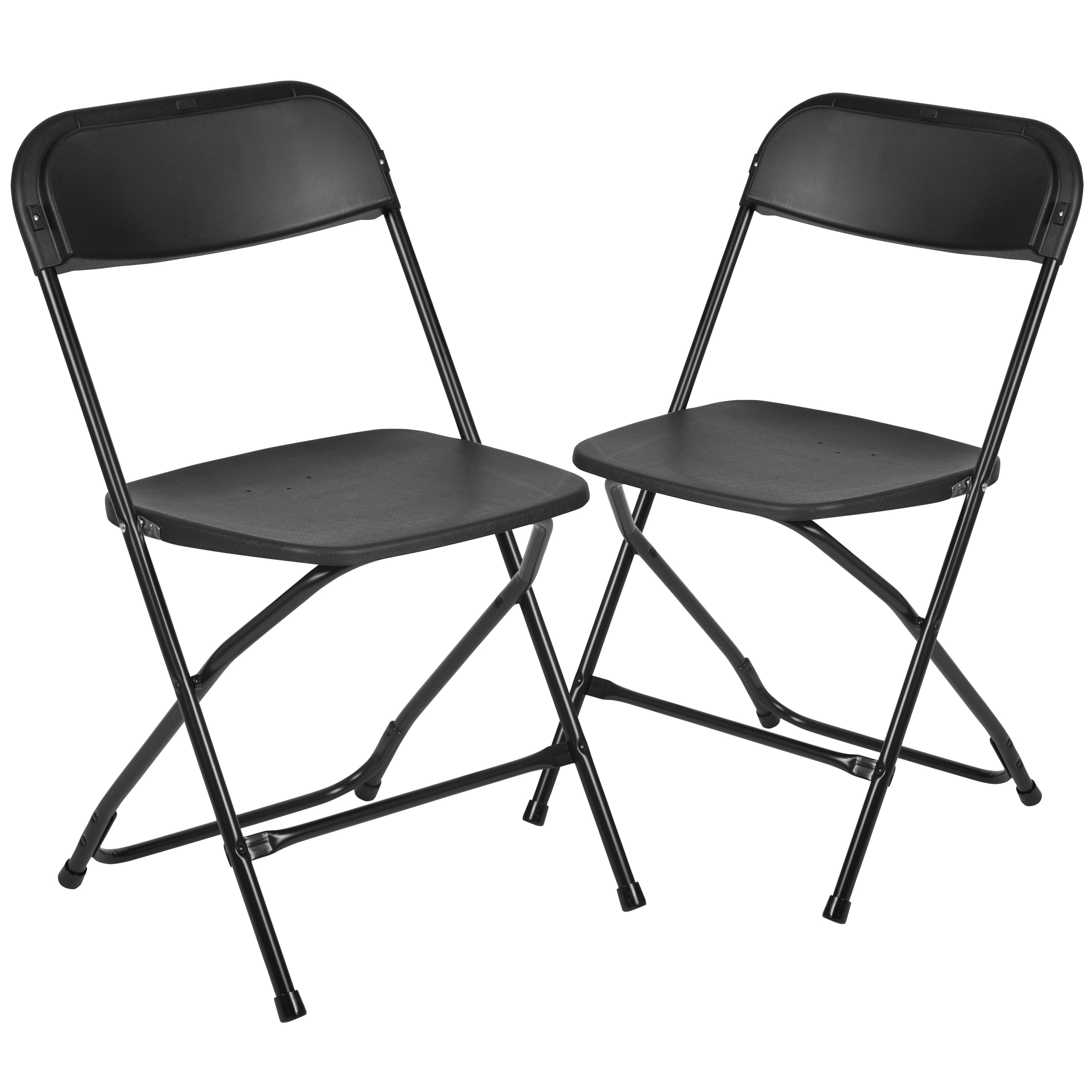 Flash Furniture Hercules™ Series Plastic Folding Chair - Black - 2 Pack 650LB Weight Capacity Comfortable Event Chair-Lightweight Folding Chair