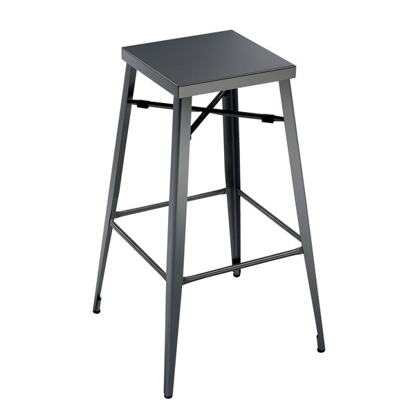 Furniture of America Jopp Industrial Grey Metal Barstools (Set of 2)