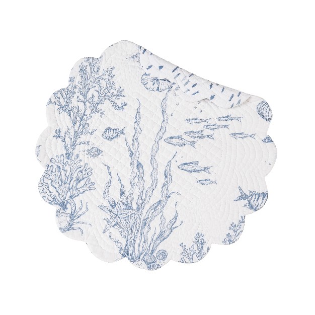 C amp f Home Makara Reef Coastal Round Placemat Set Of 6