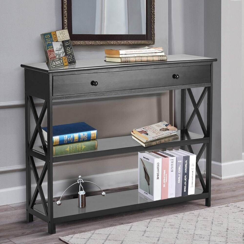 EROMMY 3 Tiered Classic X Design Sofa Table