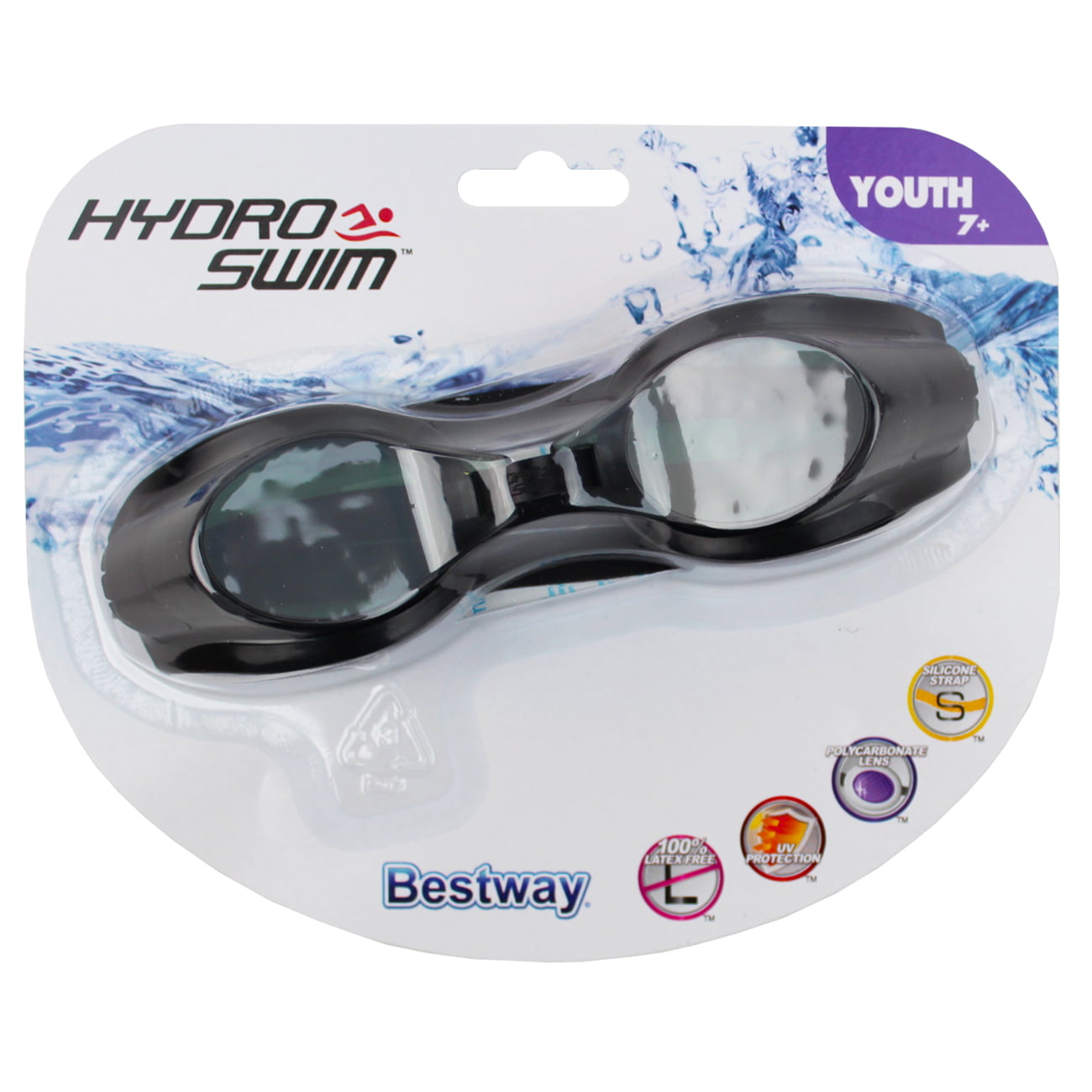 Bestway Hydro Swim Swimmer Focus Goggles w Smoked Lenses Junior Youth 7+