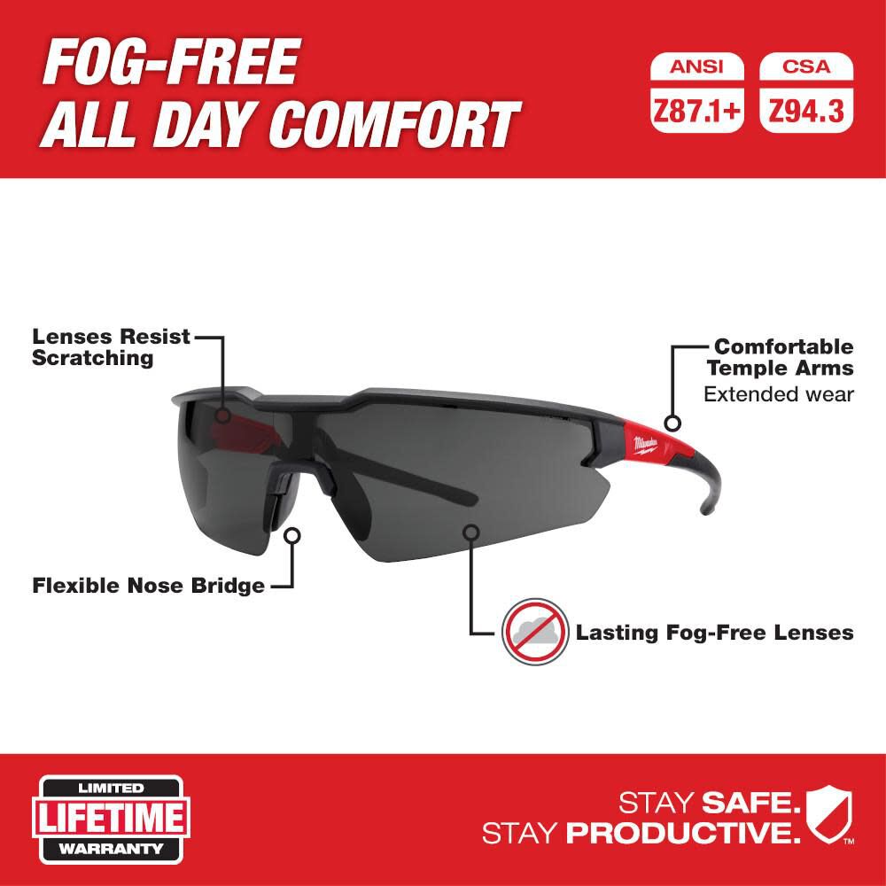 Milwaukee Safety Glasses - Tinted Fog-Free Lenses (Polybag) 48-73-2018 from Milwaukee