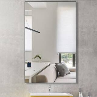 NEUTYPE 51 in. x 31 in. Large Modern Rectangle Metal Framed Bathroom Vanity Mirror JJ00940AAF