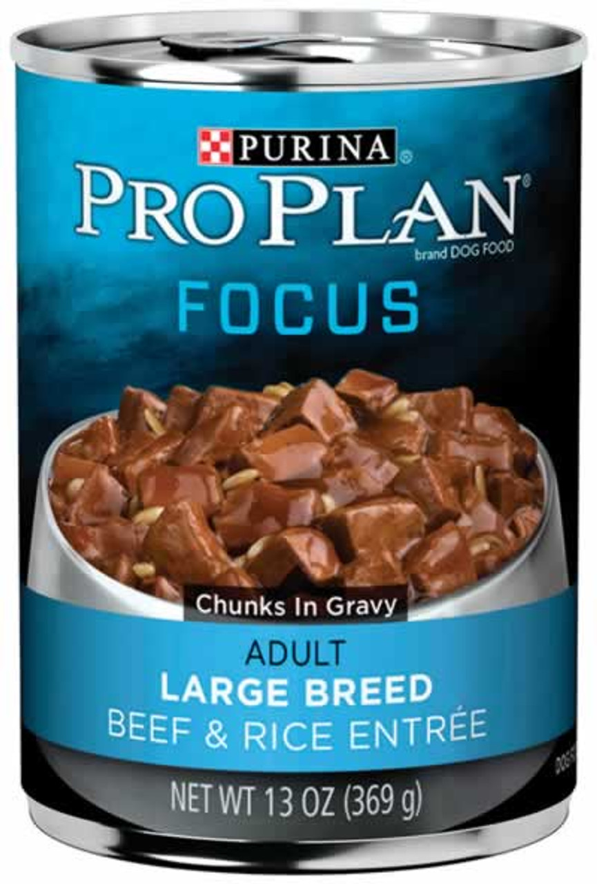 Pro Plan Focus Large Breed Beef and Rice Dog Food， Can， 13 Oz.