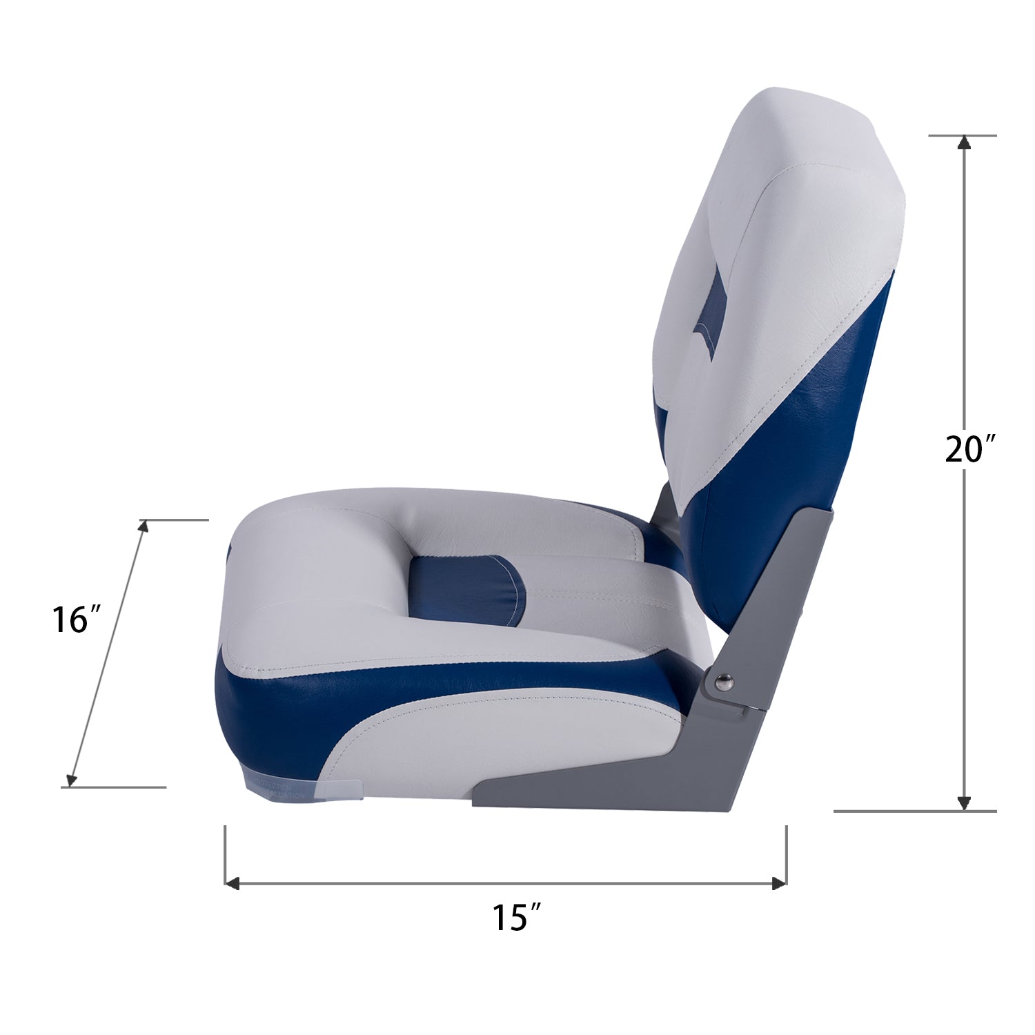 NORTHCAPTAIN Deluxe White/Pacific Blue Low Back Folding Boat Seat， 2 Seats