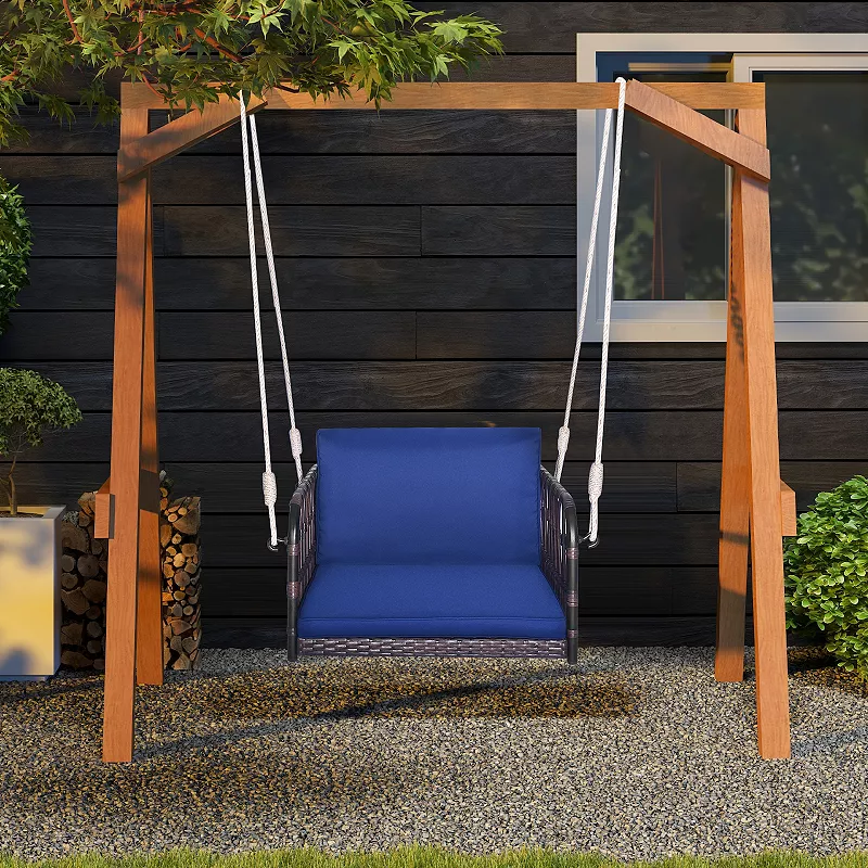 Single Person Hanging Seat With Seat And Back Cushions