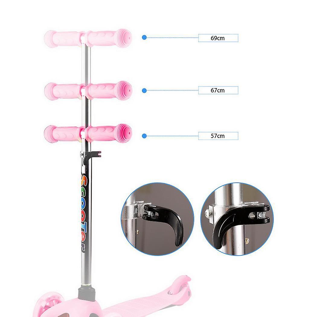 Kids Kick Scooter Stunt Scooters Kids 3-wheel 4 Levels Adjustable Height Scooter With Led Light Up Wheels