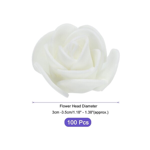 Artificial Rose Flower Heads PE Mini Faux Flowers for DIY Craft 100Pcs