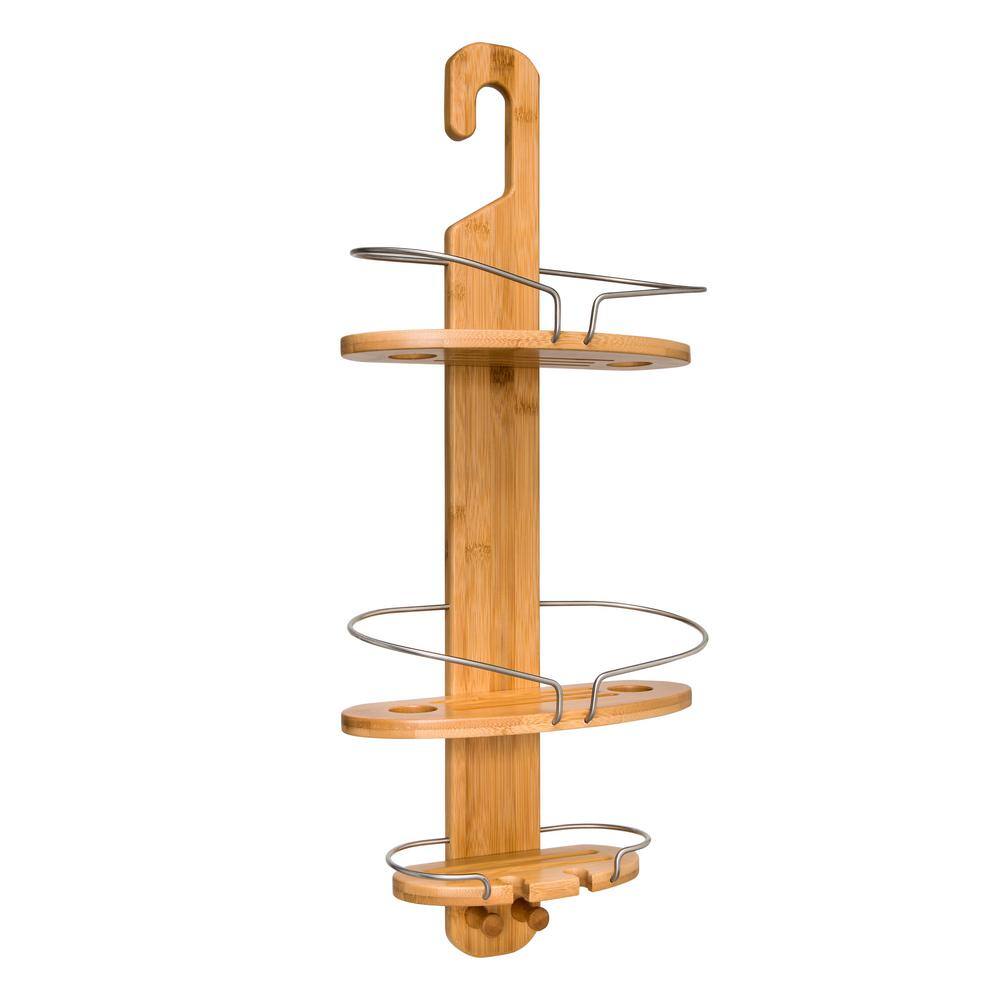 Honey-Can-Do Hanging Shower Caddy in Natural Bamboo with 3-Tiers BTH-09273