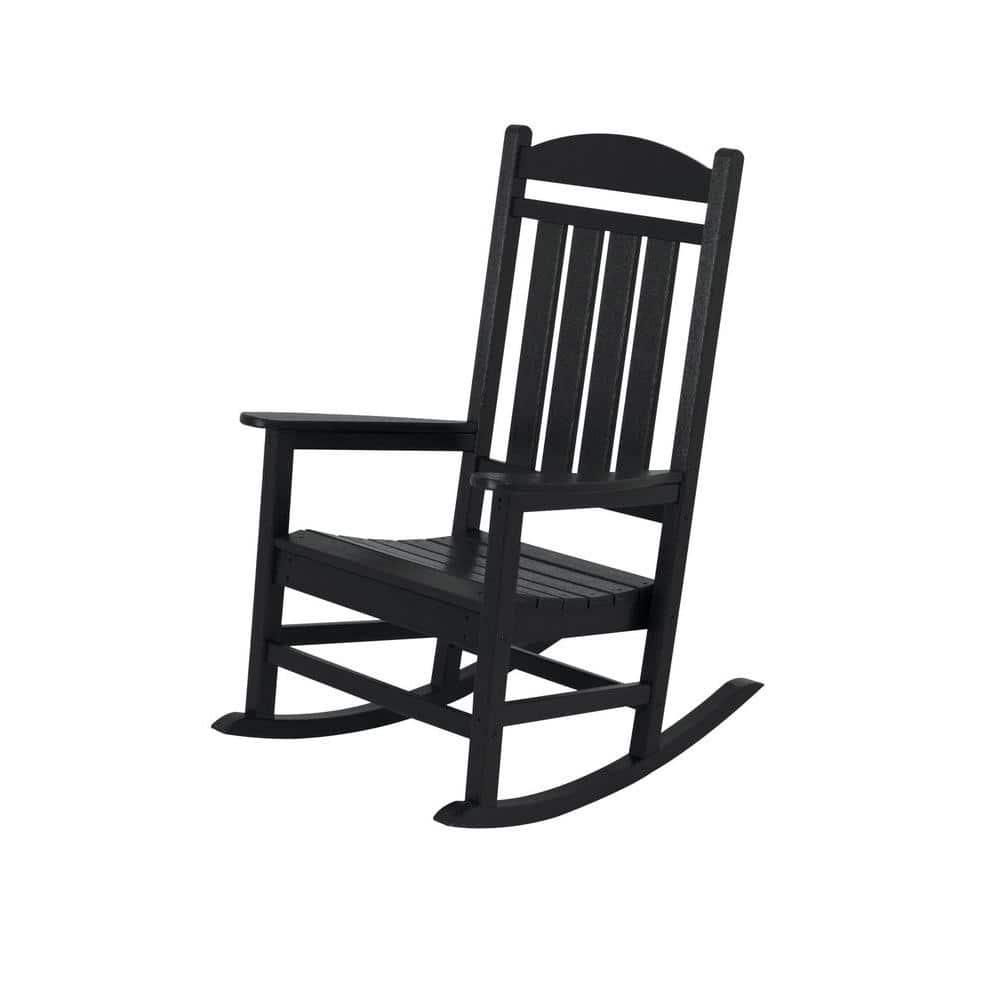 POLYWOOD Presidential Black Patio Rocker