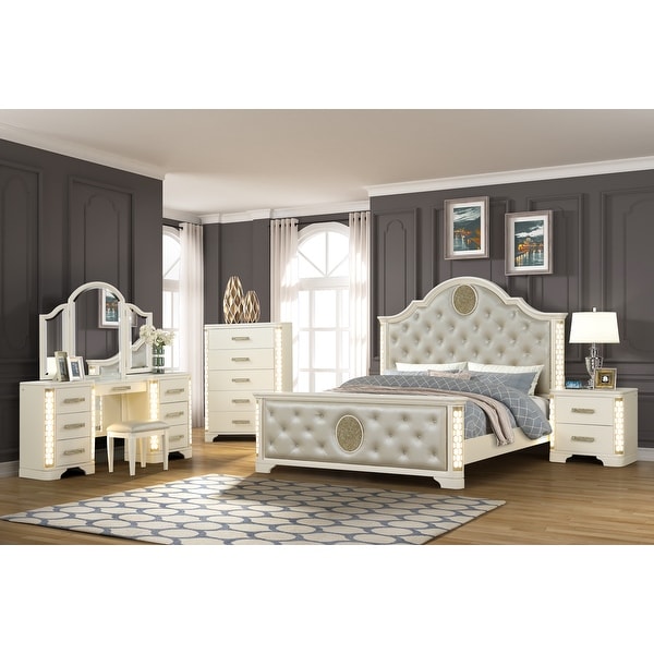 Jasmine Queen 4 Pc with LED in Beige - - 37986060