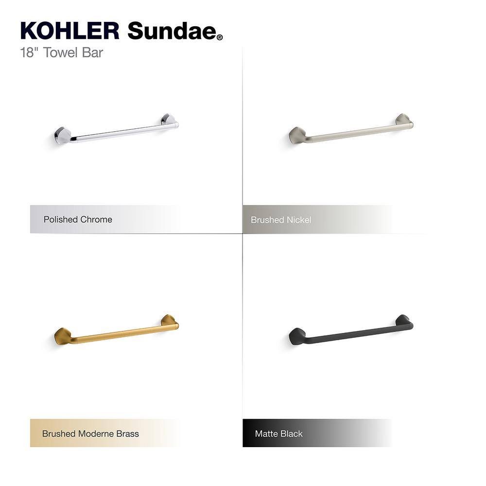 KOHLER Sundae 18 in. Towel Bar in Matte Black R31059-BL