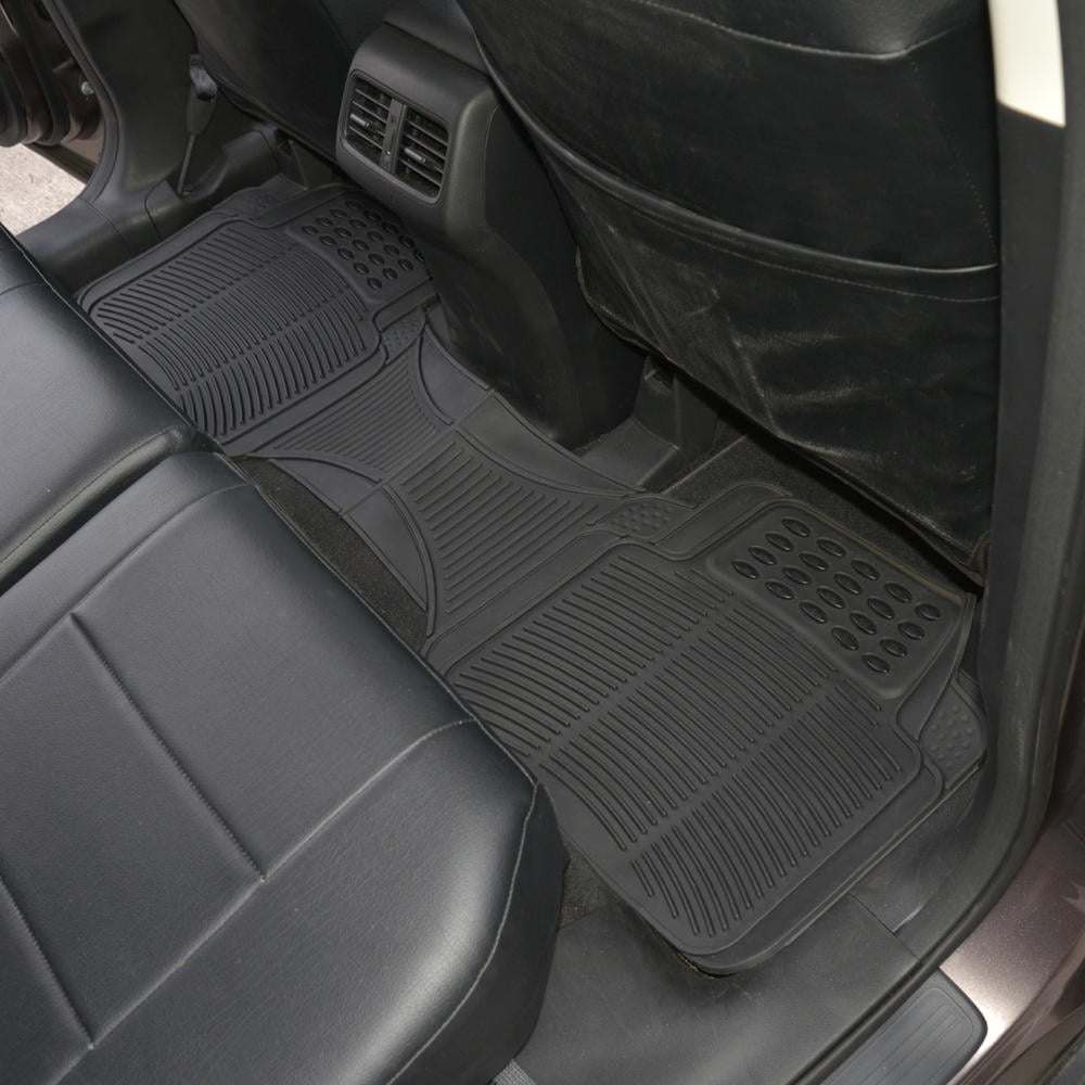 BDK 1-Piece Ridged Rubber Floor Mats Car SUV， Van and Truck Trimmable Liner