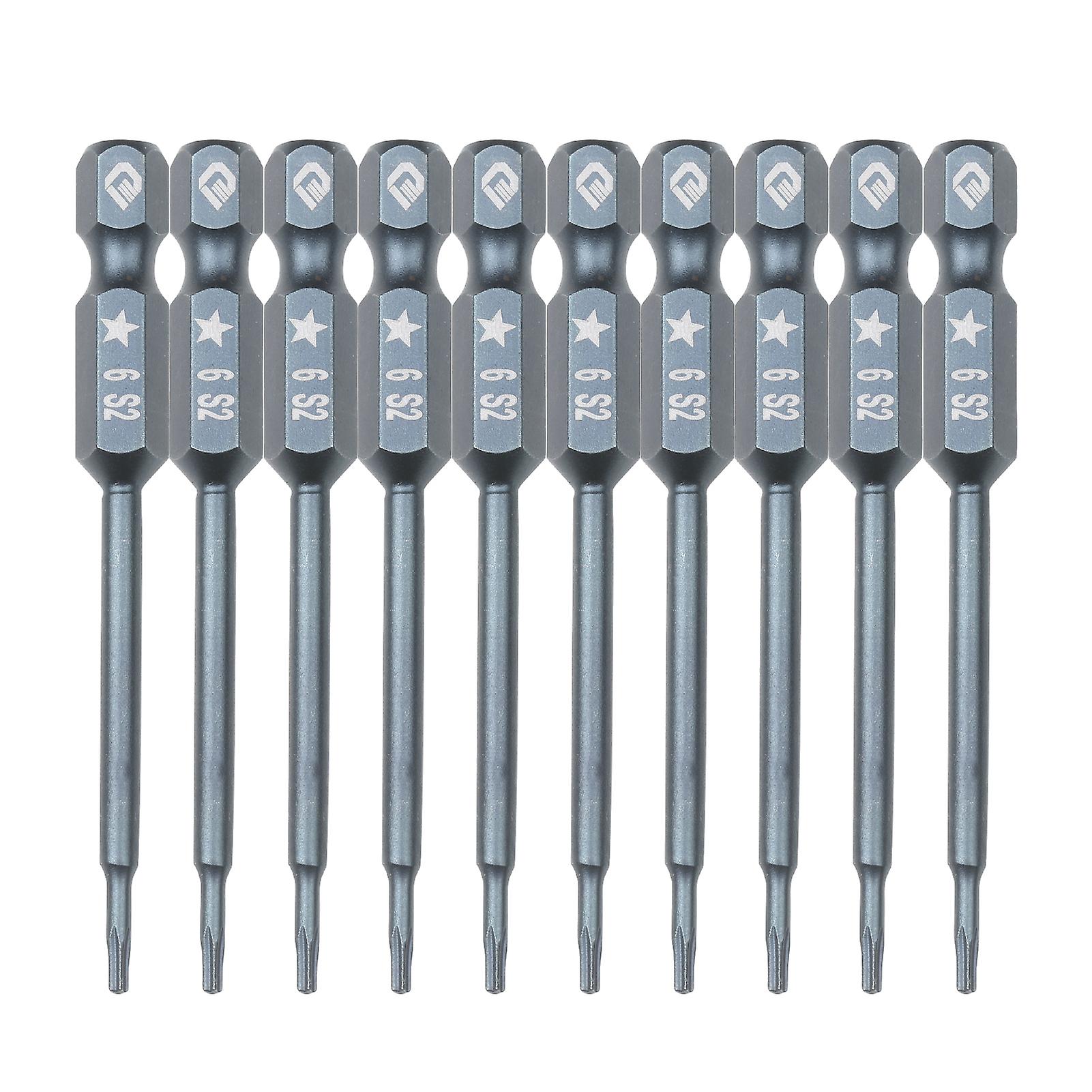 10pcs 1/4 Inch Hex Shank Magnetic Screwdriver Bits Set 65mm S2 Alloy Steel Hex Head Screwdriver Bits Professional Chamfered Ended Security Bit Tamper