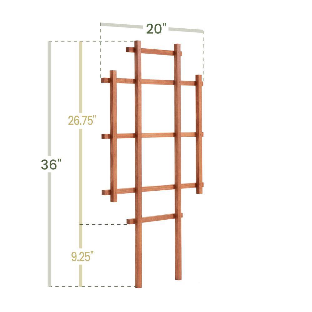 Outdoor Essentials Haven 36 in. Walnut-Tone Pot Trellis 418749