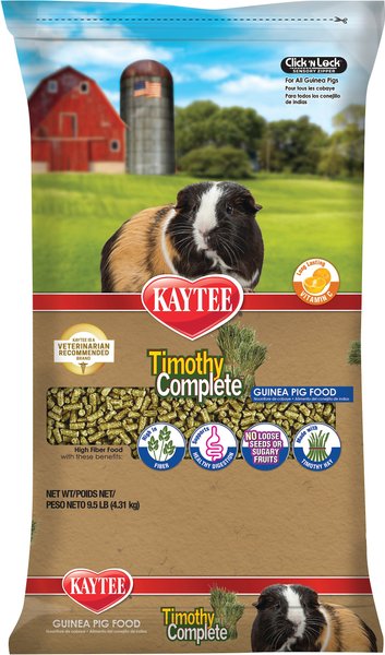 Kaytee Timothy Complete Guinea Pig Food， 9.5-lb bag