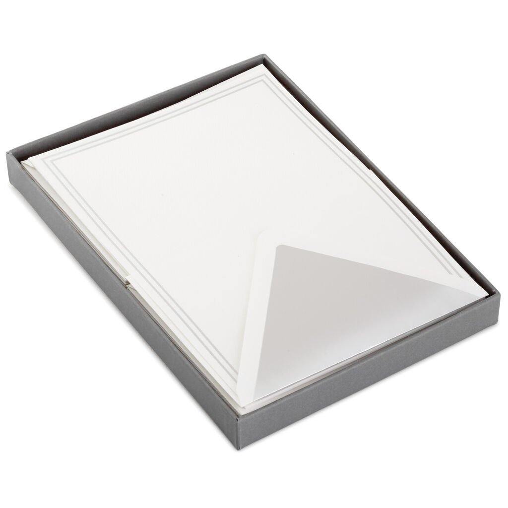 Hallmark  Double Silver Border Stationery Set, Box of 20