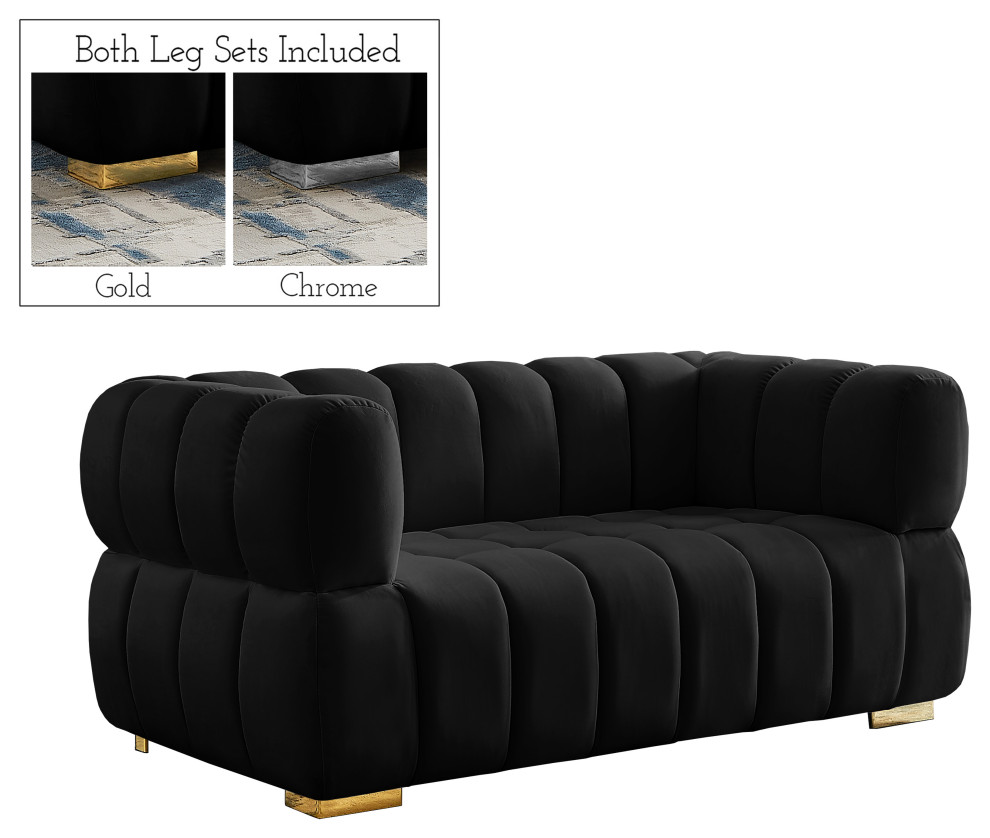 Gwen Velvet Upholstered Chair   Contemporary   Loveseats   by Meridian Furniture  Houzz