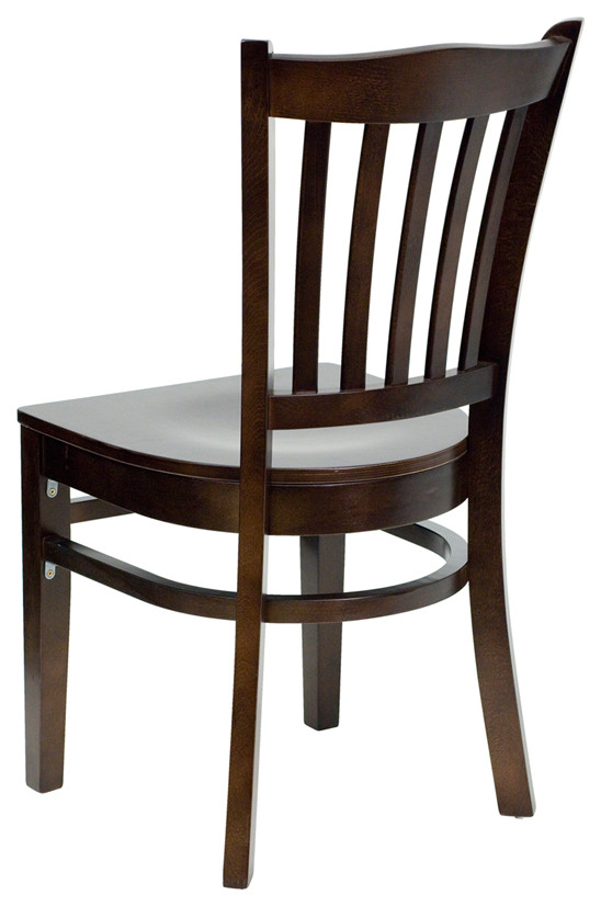 HERCULES Series Vertical Slat Back Walnut Wood Restaurant Chair   Transitional   Dining Chairs   by First of a Kind USA Inc  Houzz