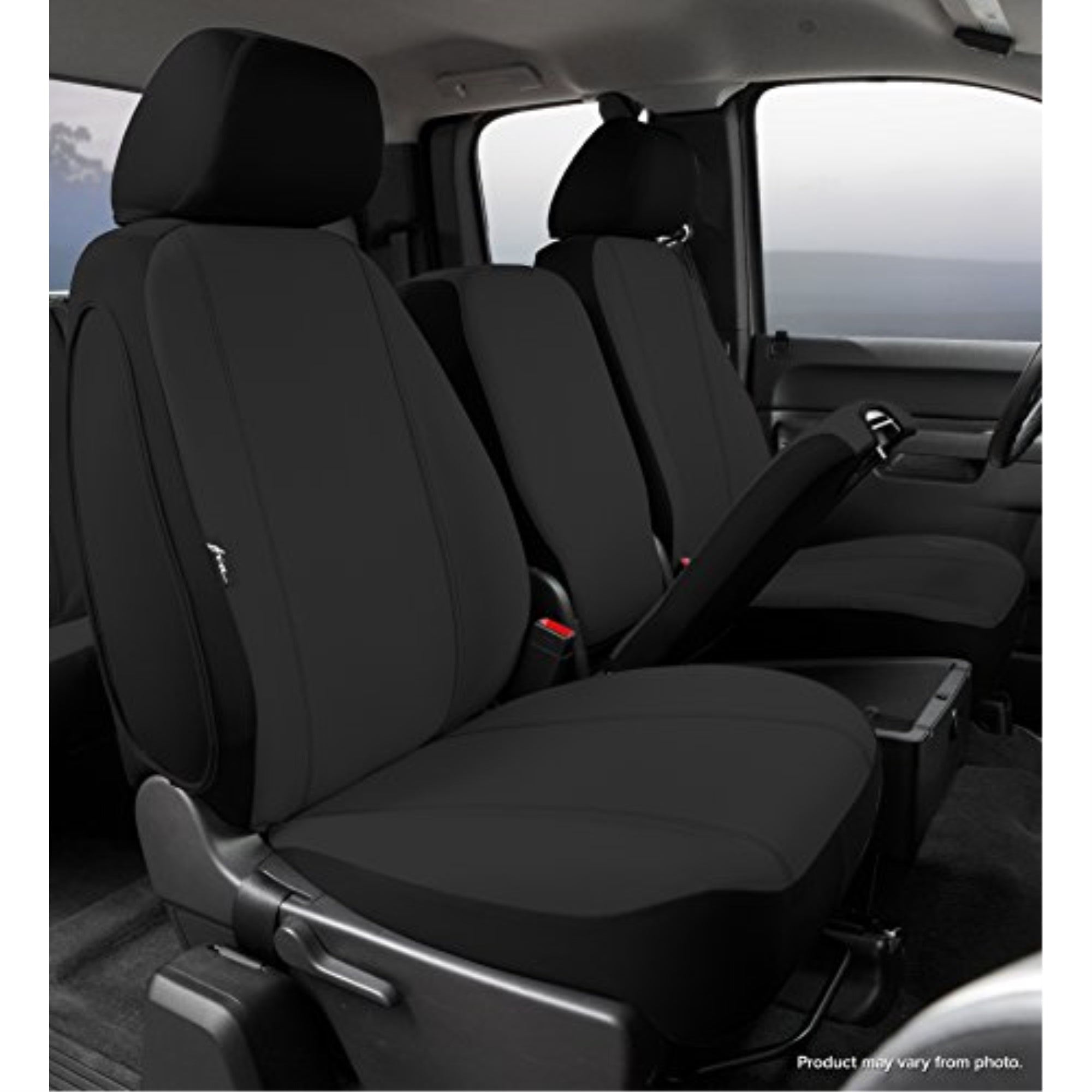 Fia Inc. SP87-35 BLACK FIASP87-35 BLACK 15-16 F150 SEAT PROTECTOR CUSTOM SEAT COVER， FRONT SPLIT SEAT 40/20/40 BLACK