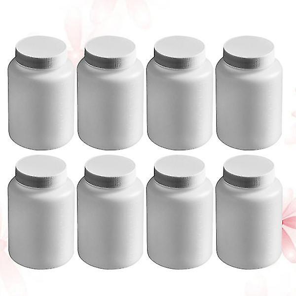 1 Set/8pcs 500ml Thicken Biochemical Reagent Bottle Leakproof Plastic Bottle Wide Mouth Bottle Stora