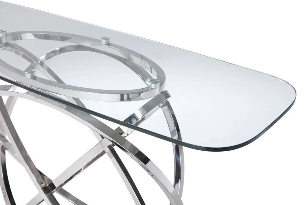 Luna Modern Glass and Stainless Steel Console Table   Contemporary   Console Tables   by Rustic Home Furniture Deco  Houzz