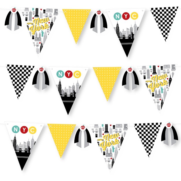 Big Dot Of Happiness Nyc Cityscape Diy New York City Party Pennant Garland Decoration Triangle Banner 30 Pieces