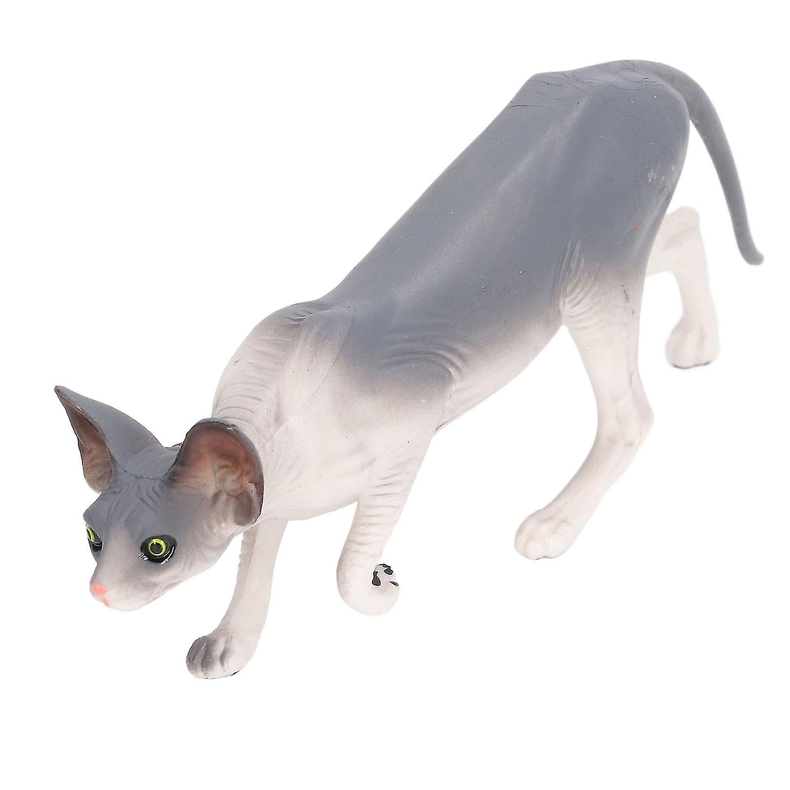 Simulation Hairless Cat Model Toy Vivid Small Pet Cat Figurines Toy for Kids Children Home Desktop Decoration PL127 1840