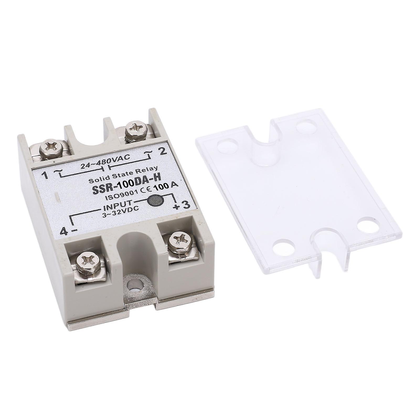 100A Single Phase Solid State Relay Voltage Control SSR Module DC3‑32V Input to AC24‑480V Output