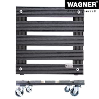 Wagner 11.4 in. Gray Square WPC Plant Caddy-Wood Plastic Composite 64-0520