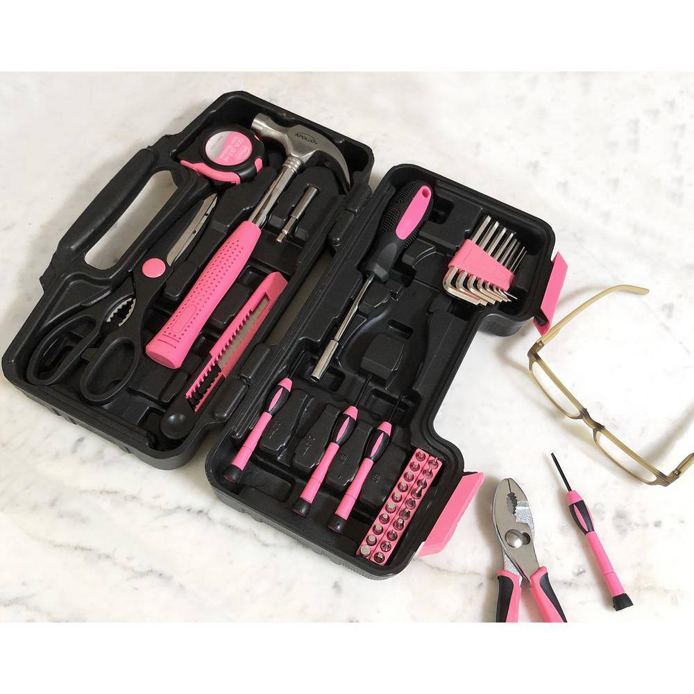 Apollo General Tool Set in Pink (39-Piece) DT9706P