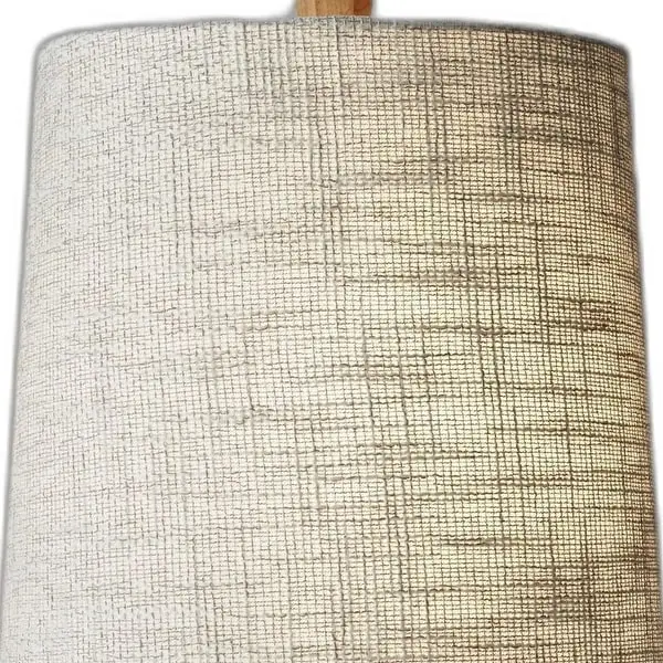 Natural Wood Finish Geometric Base Table Lamp - 10.5 x 10.5 x 25