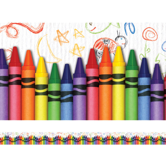 Edupress EP 3269 Crayons Layered Border