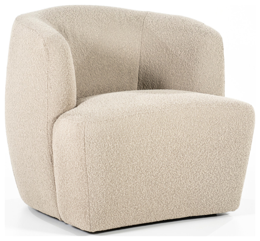 Taupe Upholstered Barrel Chair  Eleonora Charlotte   Contemporary   Armchairs And Accent Chairs   by Luxury Furnitures  Houzz