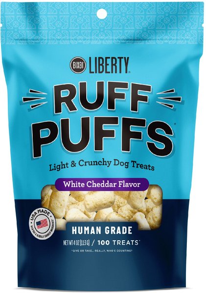 BIXBI Liberty Ruff Puffs Chicken-Free White Cheddar Flavor Dog Treats