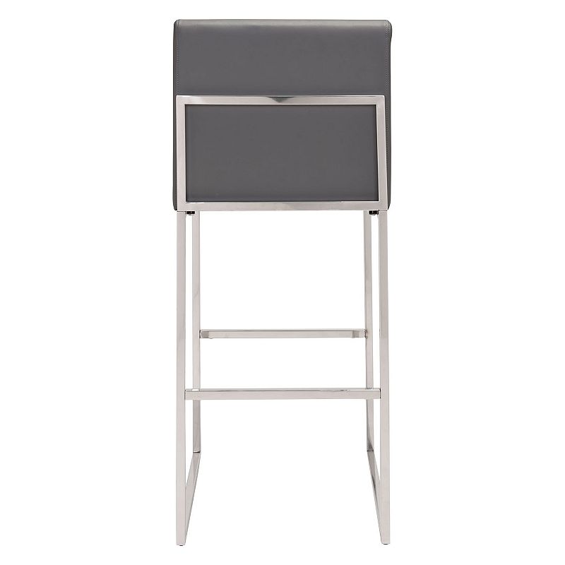 Zuo Modern Genoa Upholstered Faux-Leather Bar Stool